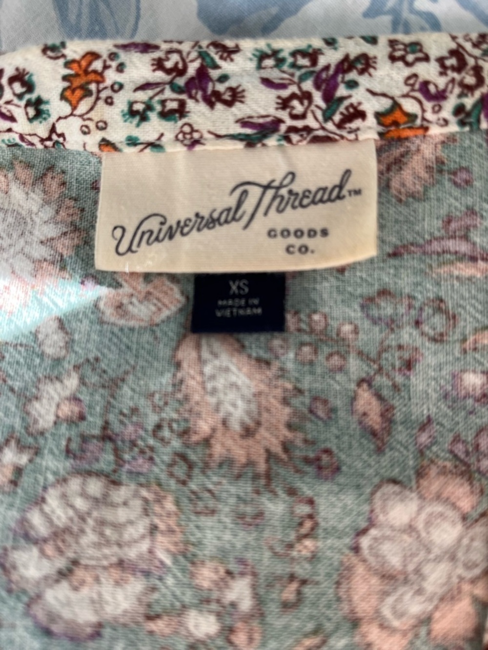 Universal Thread Cotton Linen Floral Peasant Top XS - Picture 6 of 7